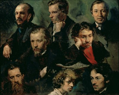 Self Portrait and Portraits of Friends by Vasily Maximov